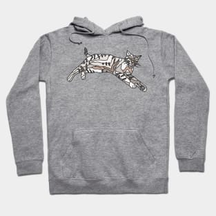 White Tabby Cat looking Angry Hoodie